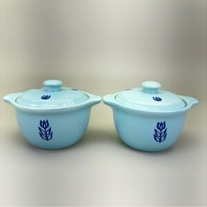 Vintage Cronin Blue Tulip Mini Casseroles